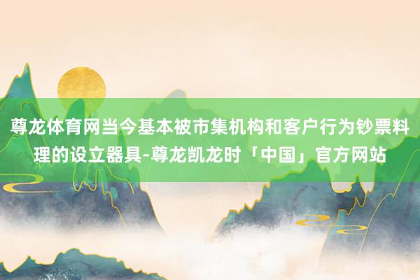 尊龙体育网当今基本被市集机构和客户行为钞票料理的设立器具-尊龙凯龙时「中国」官方网站