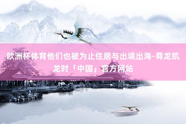 欧洲杯体育他们也被为止住居与出境出海-尊龙凯龙时「中国」官方网站