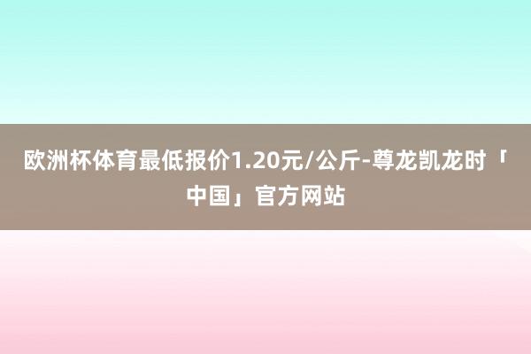 欧洲杯体育最低报价1.20元/公斤-尊龙凯龙时「中国」官方网站